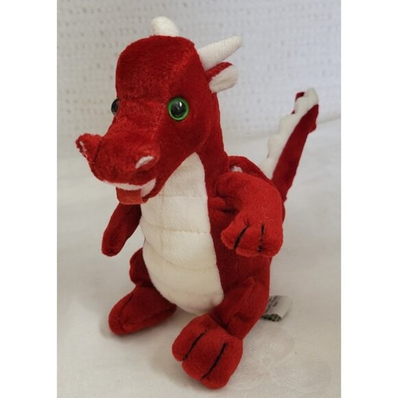 Plush Dragon Red White K-12 Mascots 2001 stuffed animal toy dinosaur - Picture 1 of 10